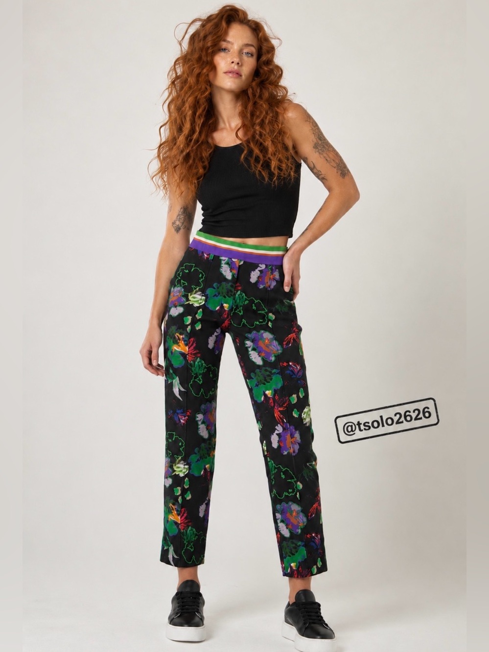 NWT Marc Cain Floral Ankle Stretch Pant